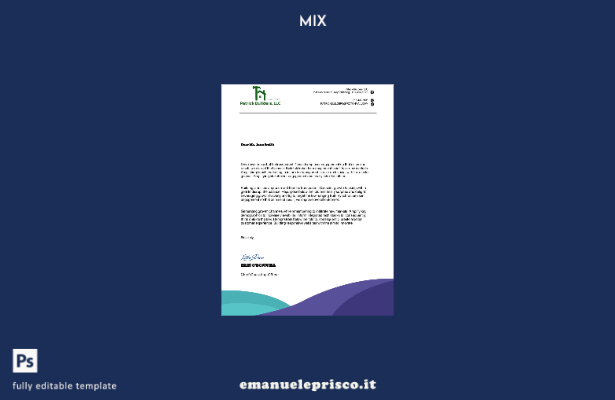 modello di carta intestata in stile verificato in formato Word e PDF, modello co